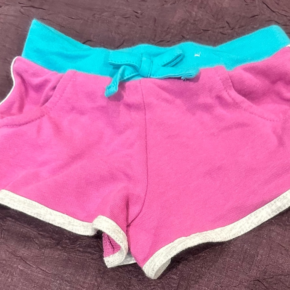 Pink and Blue Women's Shorts